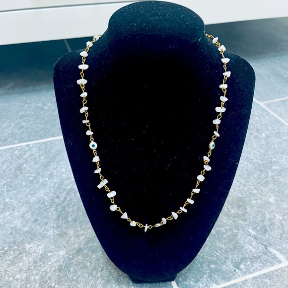 Jewelry - White Shell Necklace on Gold Chain